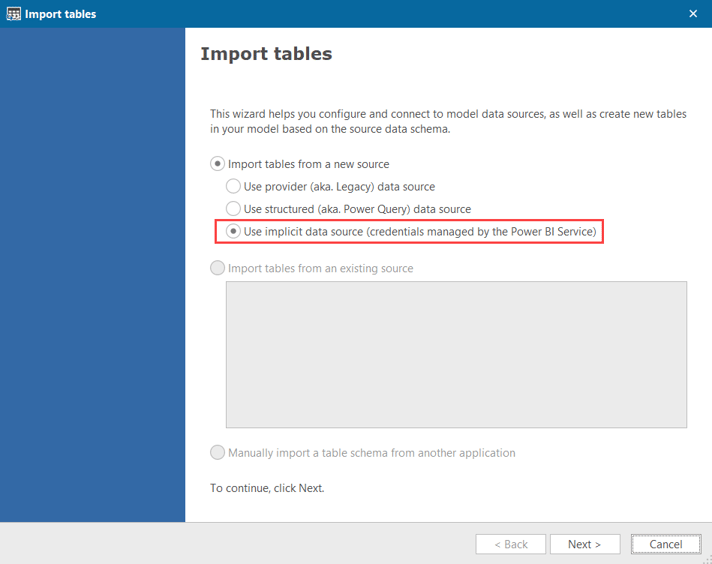 Use implicit data source