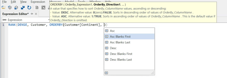 Release 3.6.0 includes support for the new functions and syntax in the DAX editor code