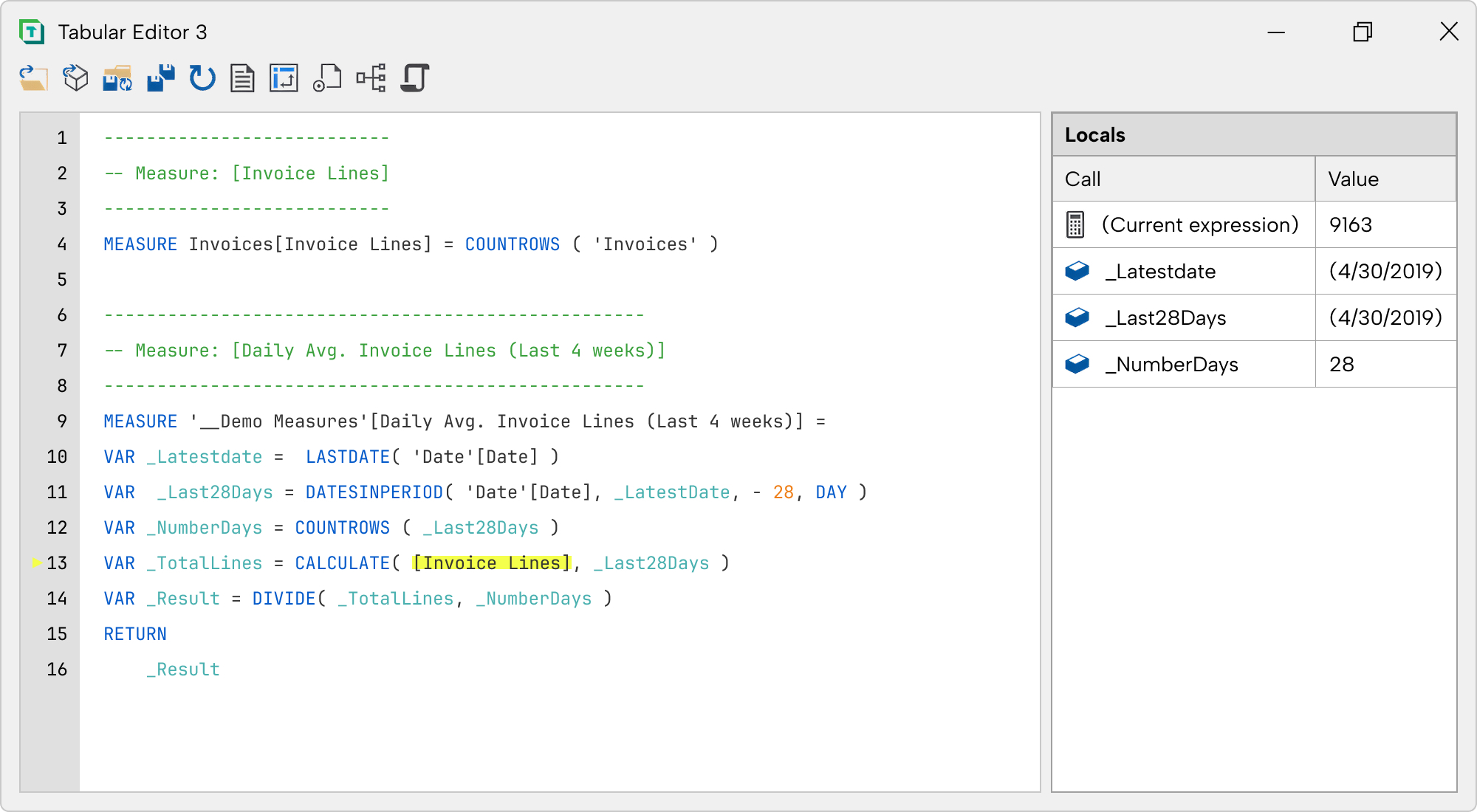 Dax Debugger w. Locals