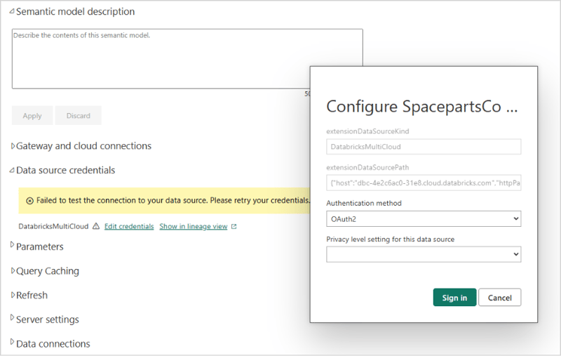 Setting up credentials
