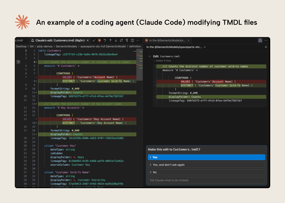 K029 Figure 5 - Claude Code can read or modify TMDL files directly